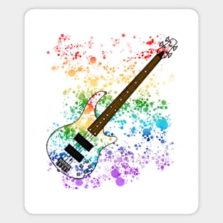 Bass Guitar Rainbow Colours Bassist Musician Magnet